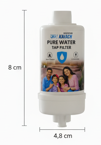 Jal Kavach filter size reference – 8cm x 4.8cm